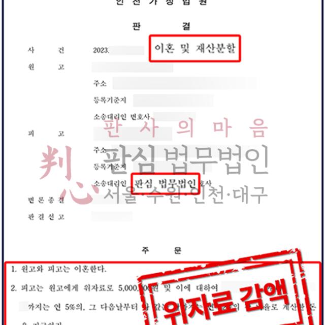 [위자료 감액] 이혼 피고 | 가정소홀 및 의처증으로 이혼 청구 당한 사건, 위자료 감액